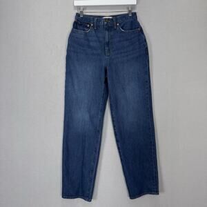 Madewell Baggy Straight Jeans Womens 27 Blue Dark Worn Indigo Wash Denim Y2K
